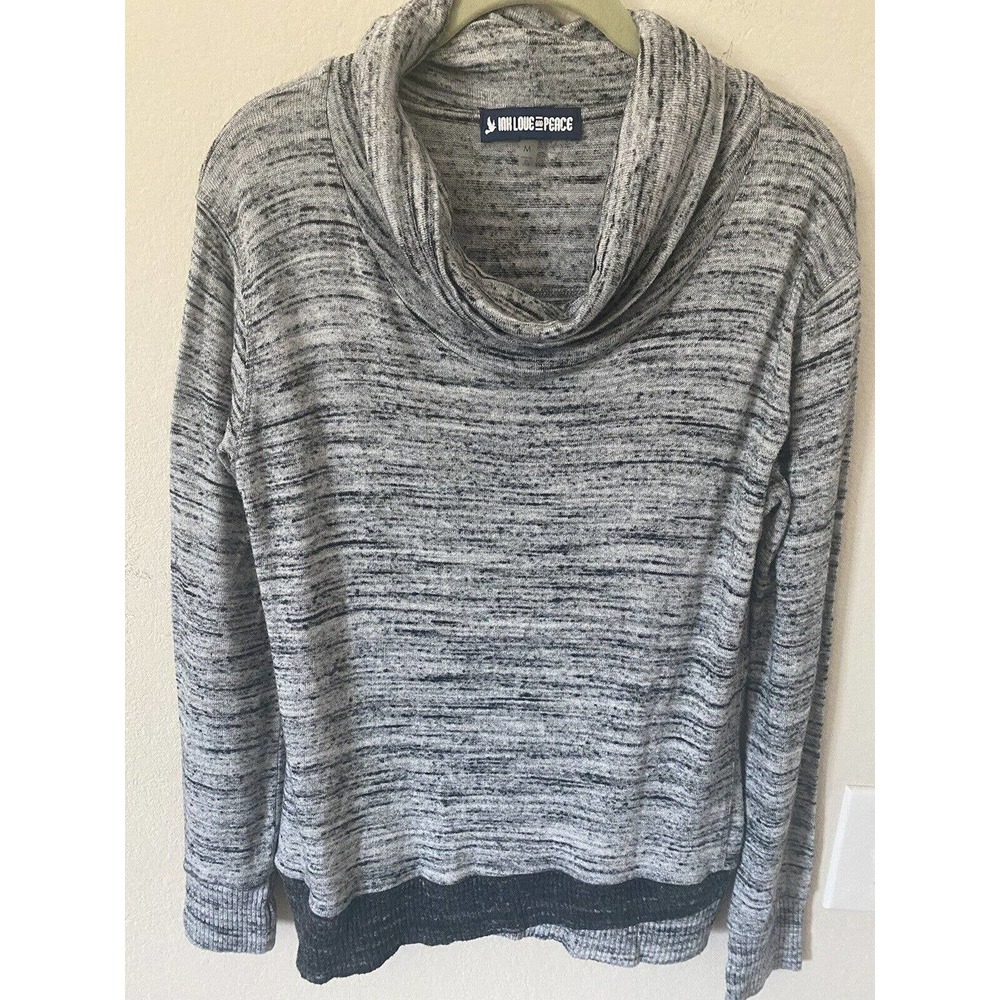 Ink Love and Peace Womens Lightweight Sweater Gray size M